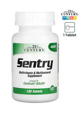 21st Century Sentry multivitamin tablets 130 count bottle for daily nutritional support